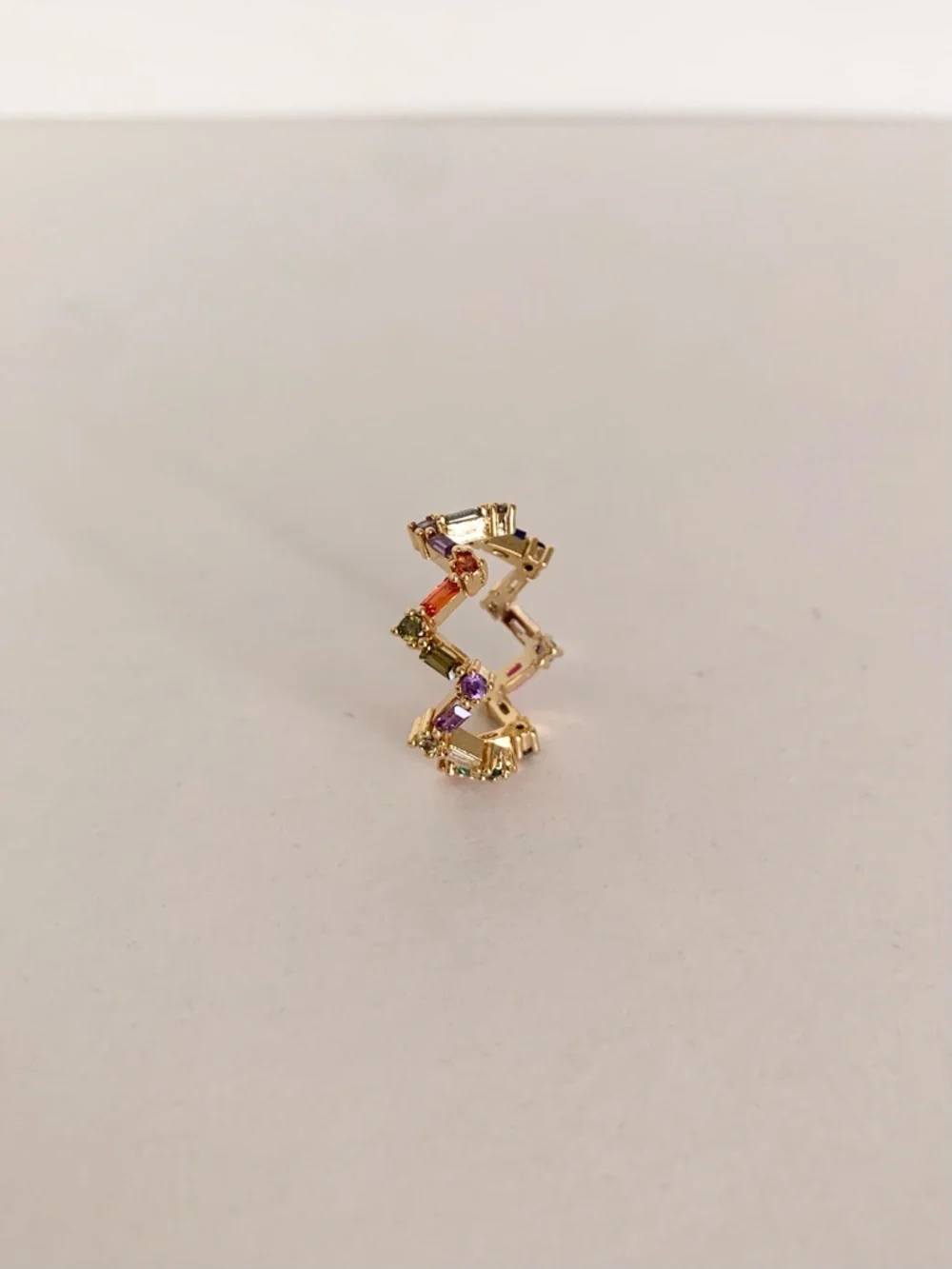 NWOT Gold Multistone Chevron Ring